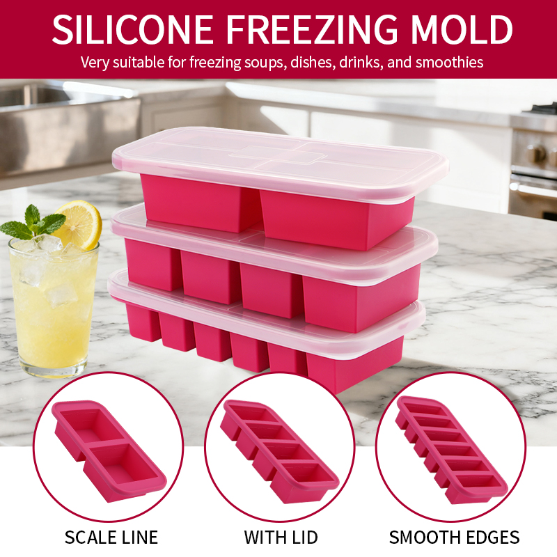Meal Prep Template - Plateau de congélateur en Silicone, ensemble